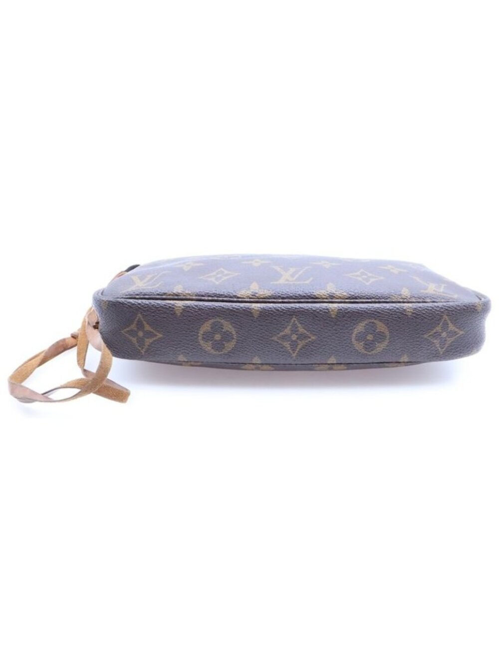 Louis Vuitton Monogram Handbag Pouch Case Brown Leather Gold - Picture 4 of 6